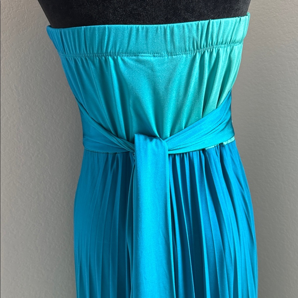 Speechless Strapless Teal Maxi Dress - Picture 12 of 16